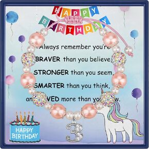 هدايا عيد الميلاد من الثاني إلى الثالث عشر من PARTNER لها، سوار ساحر على شكل رقم من اللؤلؤ الوردي وحجر الراين للفتيات والابنة والبنت والحفيدة والأخت in Kuwait