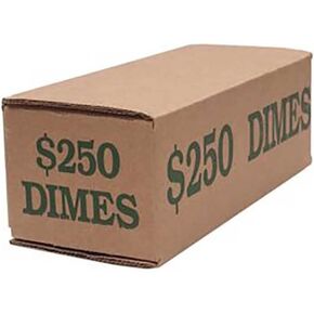 Nickel Coin Holder Box - Pack and Ship Coin Storage Box - Package of 50 - Blue and Brown - Holds 50 Rolls of Wrapped Coin - $100 Capacity