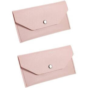 قطعتان من محفظة المغلف الوردي من جلد البولي يوريثان، مغلف نقدي قابل لإعادة الاستخدام، محفظة نقود صغيرة، محفظة أموال صغيرة لحامل النقود النقدية للنساء والرجال، مظاريف البنك للنقود والمظاريف والبريد ومستلزمات الشحن in Kuwait