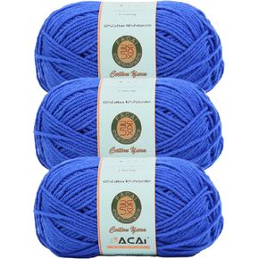 Soft Durable Cotton Blend Yarn for Crocheting - Worsted Weight,87.5 Yards per Ball 1.75 oz. (1, Tan)