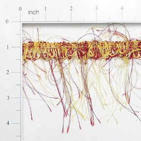 Trims by the Yard 5 Yards of Pippa Eyelash Fringe Trim, Yellow/Brick Red in Kuwait