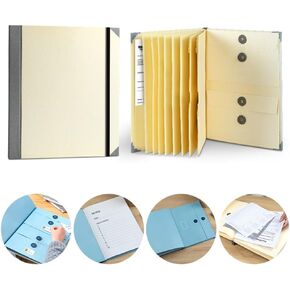 Folio Folders with Pockets - File Organizer for Paper,Family Important Documents Organizer for Birth Certificate, Estate Planning, in Case I Go Missing Binder (Blue)