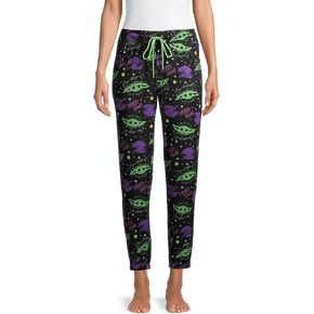 Briefly Stated Women's Mandalorian Baby Yoda Jogger Capri Pajama Lounge Pants