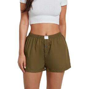 Women's Elastic Waisted Plaid Shorts Lounge Print Pajama Shorts Layered Pleated Bloomers Ruffled Y2K Cute Pettipants
