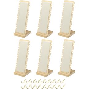 uxcell 6pcs Wooden Necklace Display Stands for Selling, Tabletop Jewelry Display Boards, Necklace Bracelets Chains Organizer for Women Gift Green