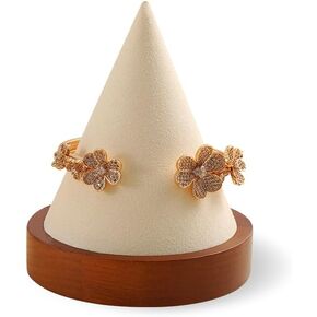 Ring Holder, Jewelry Display for Vendors,Wooden Bangle Bracelet Holder Display,Premium Jewelry Holder,Beige Small Jewelry Stand in Kuwait