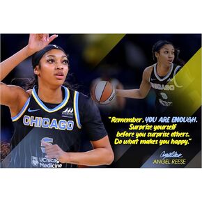 Vincit Veritas Angel Reese Motivational Poster Quote Inspirational Quotes Classroom Posters Books Documentary Basketball Pro Legend Merch WNBA Chicago Sky's Jersey Apparel Star Athlete Autograph P151