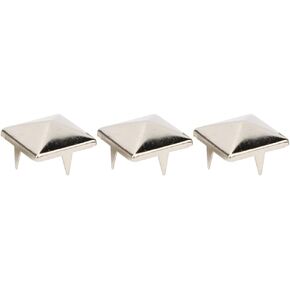 100 Pcs Pyramid Rivets, 10-15mm Punk Rivets, Brass 4 Claw Metal Studs Beads Leather Decorative Rivets for Shoes, Bags, Bracelets, Clothing(Silver 15mm)