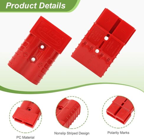 Dent-de-lion 350A Battery Connector AWG 2/0 Quick Connect Battery Modular Power Connectors Quick Disconnect (Red, 2 PCS) in Saudi Arabia