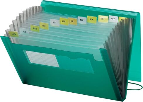 Smead Poly Expanding File, 12 Pockets, Flap and Cord Closure, Letter Size, Blue (70876) in Saudi Arabia