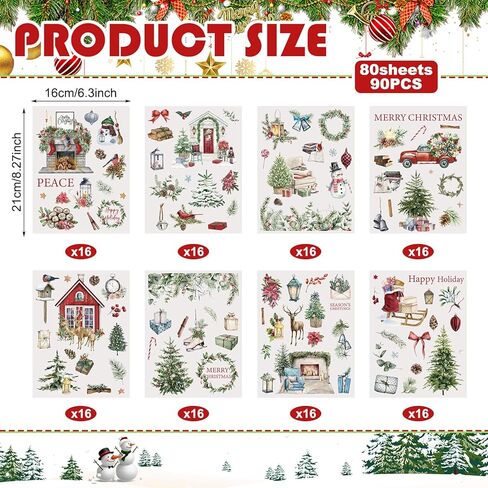 Eaasty 930 Pcs Christmas Stickers Merry Christmas Stickers for Scrapbooking Xmas Cozy Element Stickers, Christmas Holiday Stickers for Cards Envelopes Goodie Bag and Kids Teen Adults DIY Crafts in Saudi Arabia