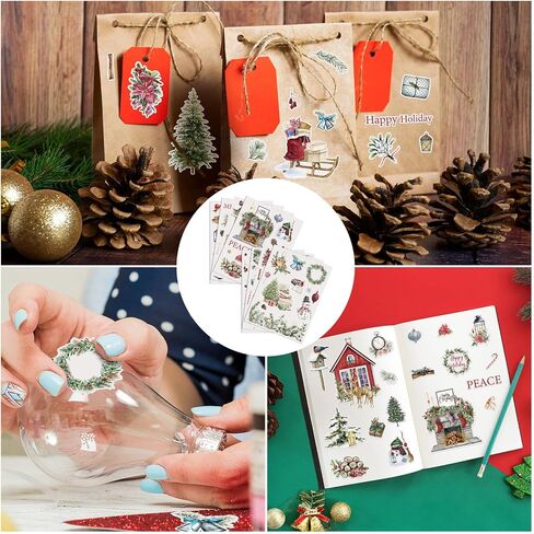 Eaasty 930 Pcs Christmas Stickers Merry Christmas Stickers for Scrapbooking Xmas Cozy Element Stickers, Christmas Holiday Stickers for Cards Envelopes Goodie Bag and Kids Teen Adults DIY Crafts in Saudi Arabia