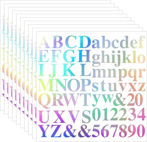 Bobobag 2580 Pieces 10 Sheets Gold Letter Stickers,Waterproof Self Adhesive Number Alphabet Stickers, Sticky Letters for Gift Wrapping, Classroom Decor, DIY Crafts Art Making in Kuwait