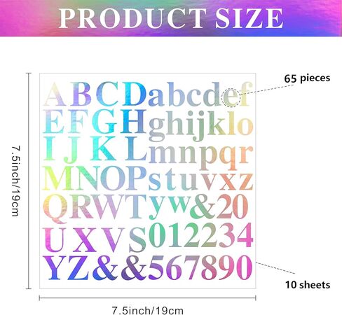 Bobobag 2580 Pieces 10 Sheets Gold Letter Stickers,Waterproof Self Adhesive Number Alphabet Stickers, Sticky Letters for Gift Wrapping, Classroom Decor, DIY Crafts Art Making in Kuwait