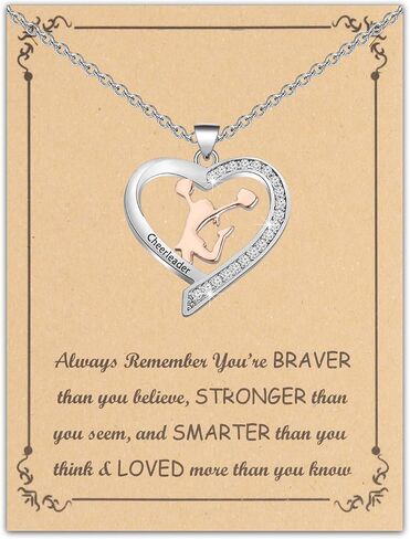 FUSTMW Cheerleader Gifts Necklace Cheer Charm Necklace Cheerleader Gift Cheerleading Gifts Cheer Gifts for Team in Saudi Arabia
