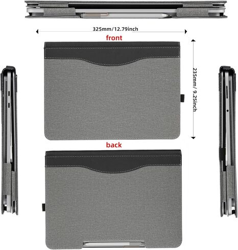 Laptop Case for Surface Laptop Studio 2(2023) / Laptop Studio(2022),All-Inclusive Anti-Fall Protective Shell 14.4 inch PU Leather Inner Bag Protective Cover (14.4in Studio, Cotton Linen Light Gray) in Saudi Arabia