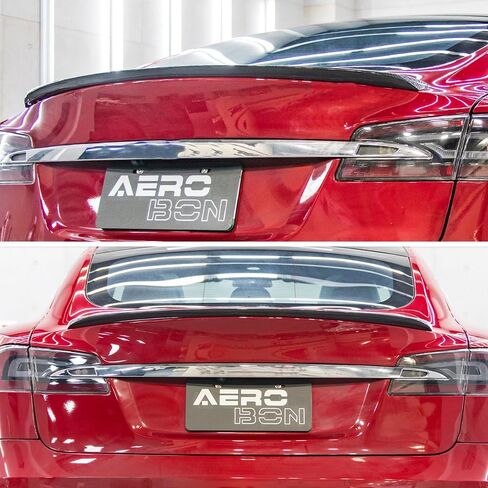 AeroBon Real Carbon Fiber Trunk Spoiler Compatible with 2012-2024 Tesla Model S Spoiler (H Style) in Saudi Arabia