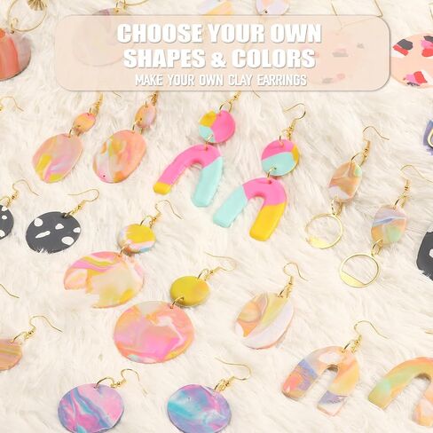 Patemby 184Pcs Polymer Clay Earring Making Kit for Art Craft Gift Teen Girls and Adults, Ages 12+ DIY Polymer Clay Earring Jewelry Craft Making Set in Saudi Arabia