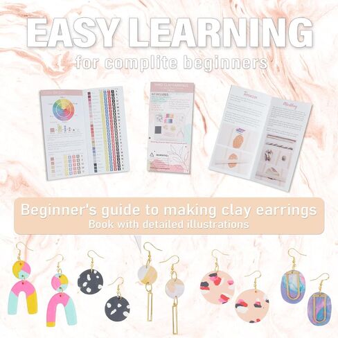 Patemby 184Pcs Polymer Clay Earring Making Kit for Art Craft Gift Teen Girls and Adults, Ages 12+ DIY Polymer Clay Earring Jewelry Craft Making Set in Saudi Arabia