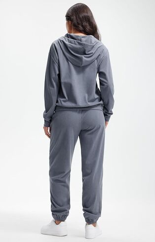 Libin Women's 2 Piece Sweatsuits Lounge Sets Corduroy Half Zip Hoodie Sweatshirt Sweatpants With Pockets Fall Outfits in Kuwait