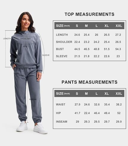 Libin Women's 2 Piece Sweatsuits Lounge Sets Corduroy Half Zip Hoodie Sweatshirt Sweatpants With Pockets Fall Outfits in Kuwait