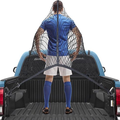 Cargo Net for Pickup Truck Bed, Highly Elastic Stretchable Truck Cargo Net Suitable for Daily Light Loads of Trucks, SUV, 4'x4' Stretches to 8' x 8' in Saudi Arabia