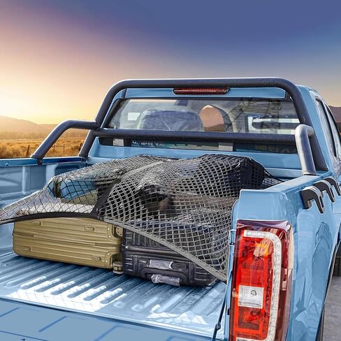Cargo Net for Pickup Truck Bed, Highly Elastic Stretchable Truck Cargo Net Suitable for Daily Light Loads of Trucks, SUV, 4'x4' Stretches to 8' x 8' in Saudi Arabia