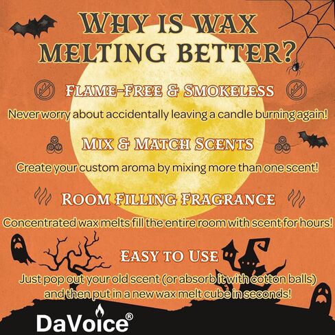 Halloween Wax Melts Wax Cubes Soy Wax Blend Melt - Long Lasting Halloween Scents Orange Citrus Wax Melts for Halloween Wax Warmer, Halloween Scented Wax Melts for Fall (2.2oz, 6 Cubes - Magic Potion) in Saudi Arabia