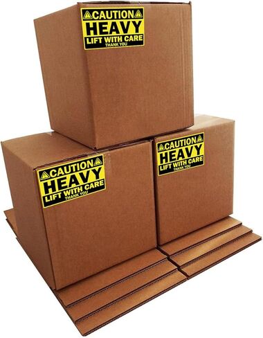 ملصقات تحذير للشحن الثقيل مقاس 4x6 بوصة، 100 قطعة من ملصقات الرفع الثقيلة الصفراء مع ملصقات تحذيرية للعناية الثقيلة، ملصق منصة نقالة للمستودعات الخاصة للشحن والتعبئة (4x6) in Kuwait