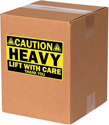 ملصقات تحذير للشحن الثقيل مقاس 4x6 بوصة، 100 قطعة من ملصقات الرفع الثقيلة الصفراء مع ملصقات تحذيرية للعناية الثقيلة، ملصق منصة نقالة للمستودعات الخاصة للشحن والتعبئة (4x6) in Kuwait