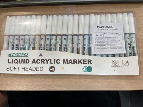 TWOHANDS Acrylic Paint Markers,24 Colours Brush Paint Pens for Rock Painting,Stones,Ceramic,Glass,Pebbles,Fabric,21717 in Saudi Arabia