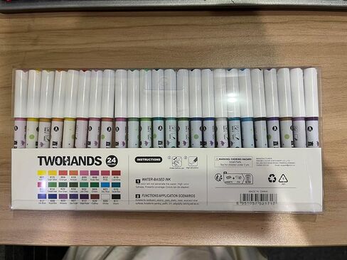 TWOHANDS Acrylic Paint Markers,24 Colours Brush Paint Pens for Rock Painting,Stones,Ceramic,Glass,Pebbles,Fabric,21717 in Saudi Arabia