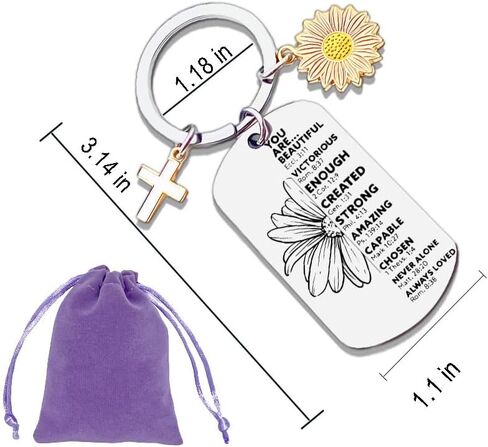 Christian Gifts for Women Friends Inspirational Religious Keychain Gifts for Teen Girls Women Catholic Confirmation Gifts Birthday Christmas Gift in Kuwait