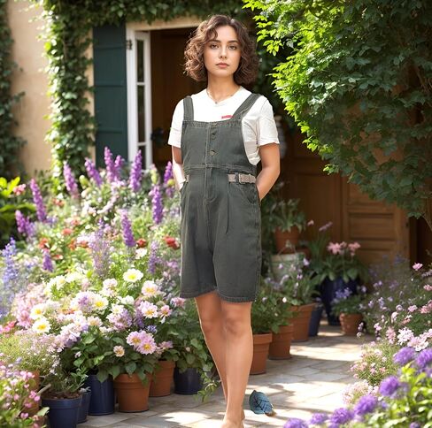 Women's Casual Overalls Loose Linen Jumpsuit Summer Beach Outfits Travel Vacation Clothes Girls in Saudi Arabia