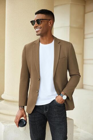 COOFANDY Men's Casual Blazer Slim Fit Sport Coats Two Button Knit Textured Suit Jacket in Saudi Arabia