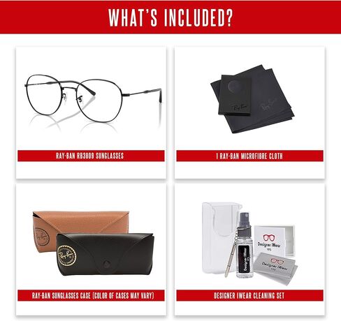 نظارات شمسية مستديرة من Ray-Ban RB3809 للرجال والنساء + حزمة مع مجموعة نظارات مجانية من Designer iWear in Saudi Arabia