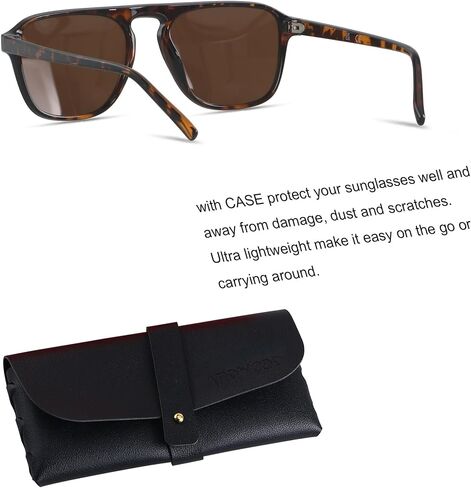 ANDWOOD Square Aviator Sunglasses Polarized Mens Womens UV Protection Sun glasses in Saudi Arabia