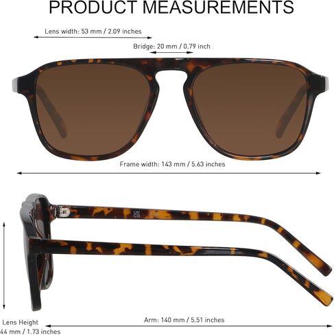 ANDWOOD Square Aviator Sunglasses Polarized Mens Womens UV Protection Sun glasses in Saudi Arabia