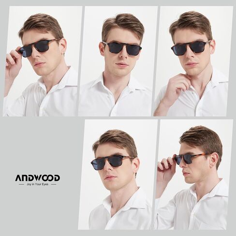 ANDWOOD Square Aviator Sunglasses Polarized Mens Womens UV Protection Sun glasses in Saudi Arabia