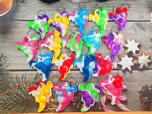 مجموعة من 30 عبوة من Ghost Push Fidget Bubble Mini Pop Fidget للمراهقين والأطفال، لوازم حفلات عيد الهالوين الصغيرة وهدايا جوائز الطلاب في الفصل الدراسي in Kuwait