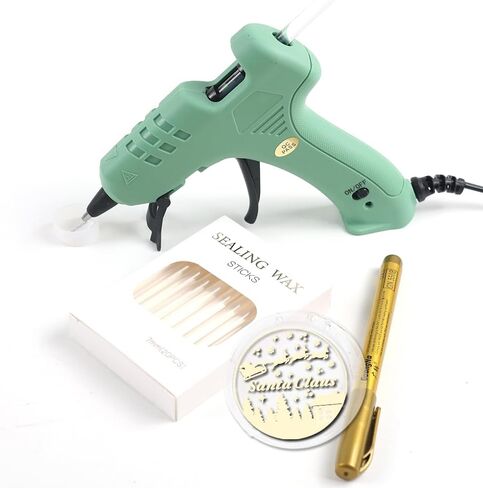 YOLAKIS Glue Gun Wax Seal Sticks Kit 20pcs Transparent Color Sealing Wax Sticks Kit for Wax Seal Stamp Great for Wedding Invitation Christmas Cards Envelopes Package Wax Seal Deco(Glue Wax Gun Kit) in Saudi Arabia
