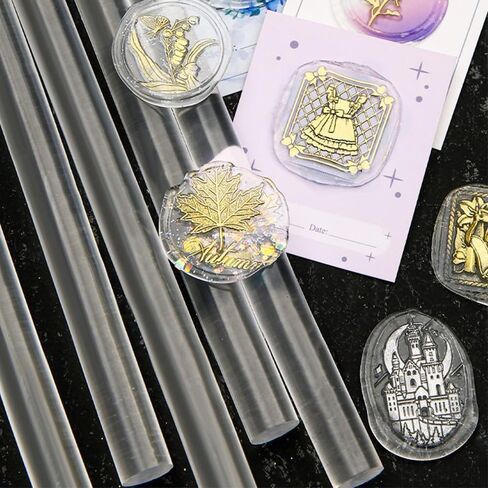 yolakis الغراء بندقية الشمع ختم العصي عدة 20 قطعة لون شفاف ختم الشمع العصي عدة لختم الشمع ختم كبيرة لدعوة الزفاف بطاقات عيد الميلاد المغلفات حزمة الشمع ختم ديكو (عدة مسدس الشمع الغراء) in Kuwait