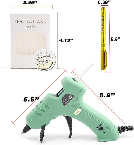 YOLAKIS Glue Gun Wax Seal Sticks Kit 20pcs Transparent Color Sealing Wax Sticks Kit for Wax Seal Stamp Great for Wedding Invitation Christmas Cards Envelopes Package Wax Seal Deco(Glue Wax Gun Kit) in Saudi Arabia