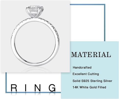 MOOSEA Radiant Cut Moissanite Rings for Women and 5 Stone Moissanit Wedding Bands for Women in Saudi Arabia