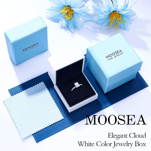 MOOSEA Radiant Cut Moissanite Rings for Women and 5 Stone Moissanit Wedding Bands for Women in Saudi Arabia