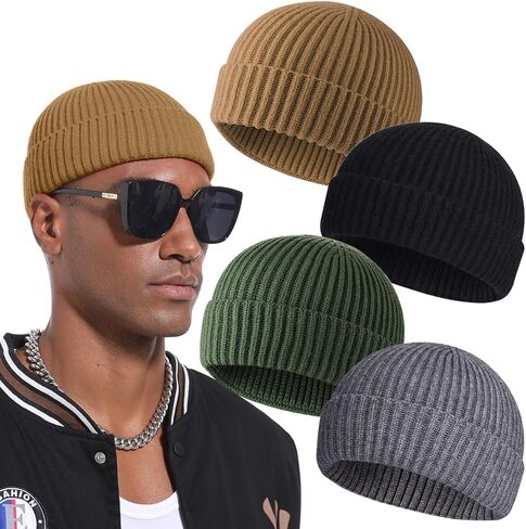 Swag Wool Short Fisherman Beanie for Men Women, Knit Cuff Warm Winter Hats, Soft Trawler Skull Cap Watch Hat Unisex in Saudi Arabia