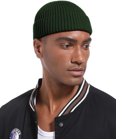 Swag Wool Short Fisherman Beanie for Men Women, Knit Cuff Warm Winter Hats, Soft Trawler Skull Cap Watch Hat Unisex in Saudi Arabia