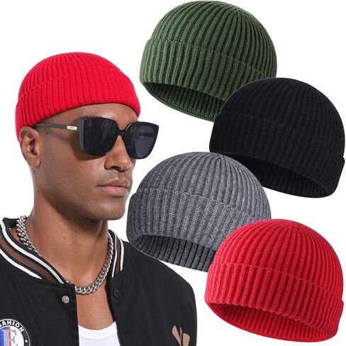 Swag Wool Short Fisherman Beanie for Men Women, Knit Cuff Warm Winter Hats, Soft Trawler Skull Cap Watch Hat Unisex in Saudi Arabia