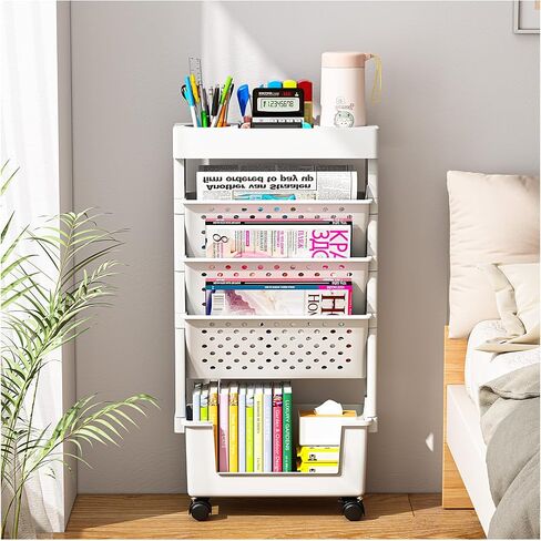 Desk Organizers and Accessories, Office Supplies Desktop Organizer with Wheels, Desk File Organizer, 5 Tier File Folder Holder in Saudi Arabia