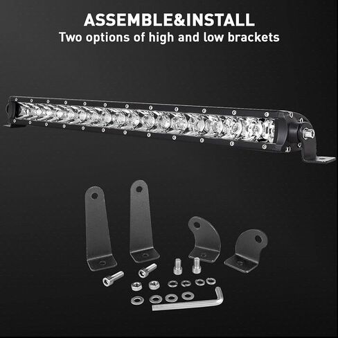 Willpower 38 inch 180W Spot Single Row 14400LM Off Road LED Fog & Driving Roof Bumper Light Bars 2 Style Mounting Brackets for Off road ATV UTV Trucks Boat,12V 24V Waterproof in Saudi Arabia